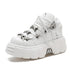 2020 Punk Style Women Sneakers Lace-up 6CM Platform Shoes Woman Creepers Female Casual Flats Metal Decor Tenis Feminino