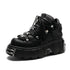 2020 Punk Style Women Sneakers Lace-up 6CM Platform Shoes Woman Creepers Female Casual Flats Metal Decor Tenis Feminino
