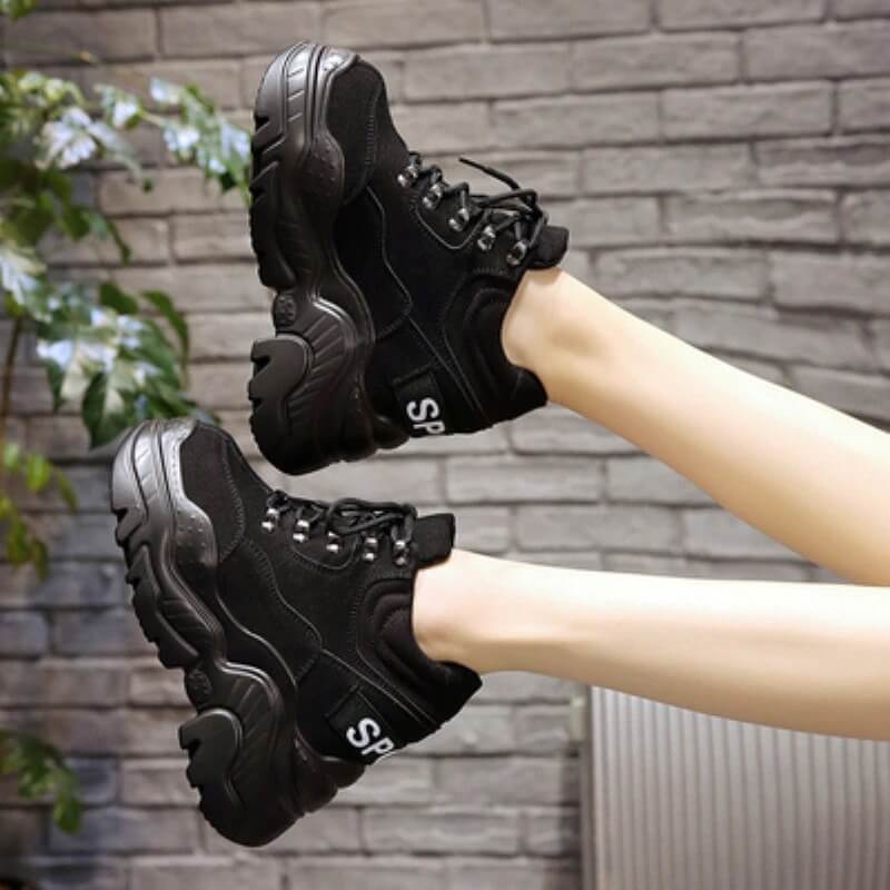 Nevada High Heel Women Thick Sole Shoe Leather Wedge Sneaker Waterproof Breathable Casual Shoes