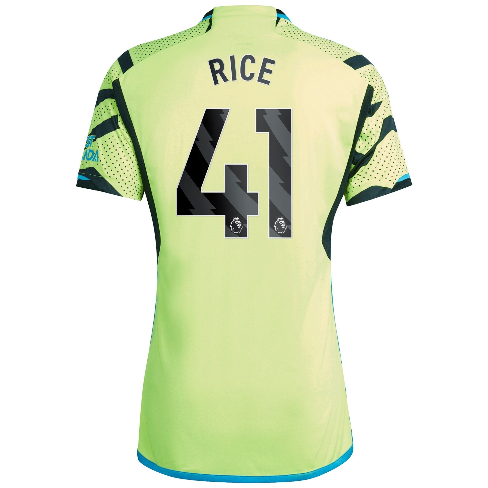 Declan Rice Arsenal adidas 2023/24 Away Player Authentic T-shirt - Yellow