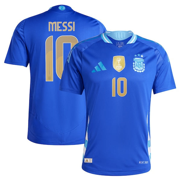 Men's adidas Lionel Messi Blue Argentina National Team 2024 Away Authentic Player Authentic T-shirt