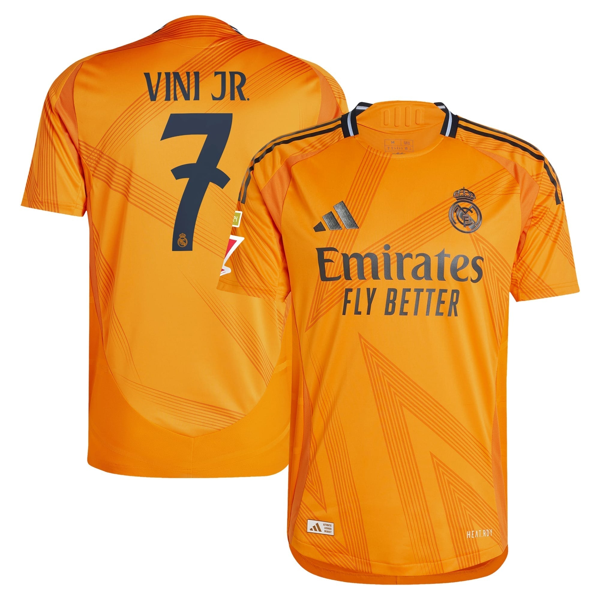 Vini Jr. Real Madrid adidas 2024/25 Away Authentic T-shirt - Orange