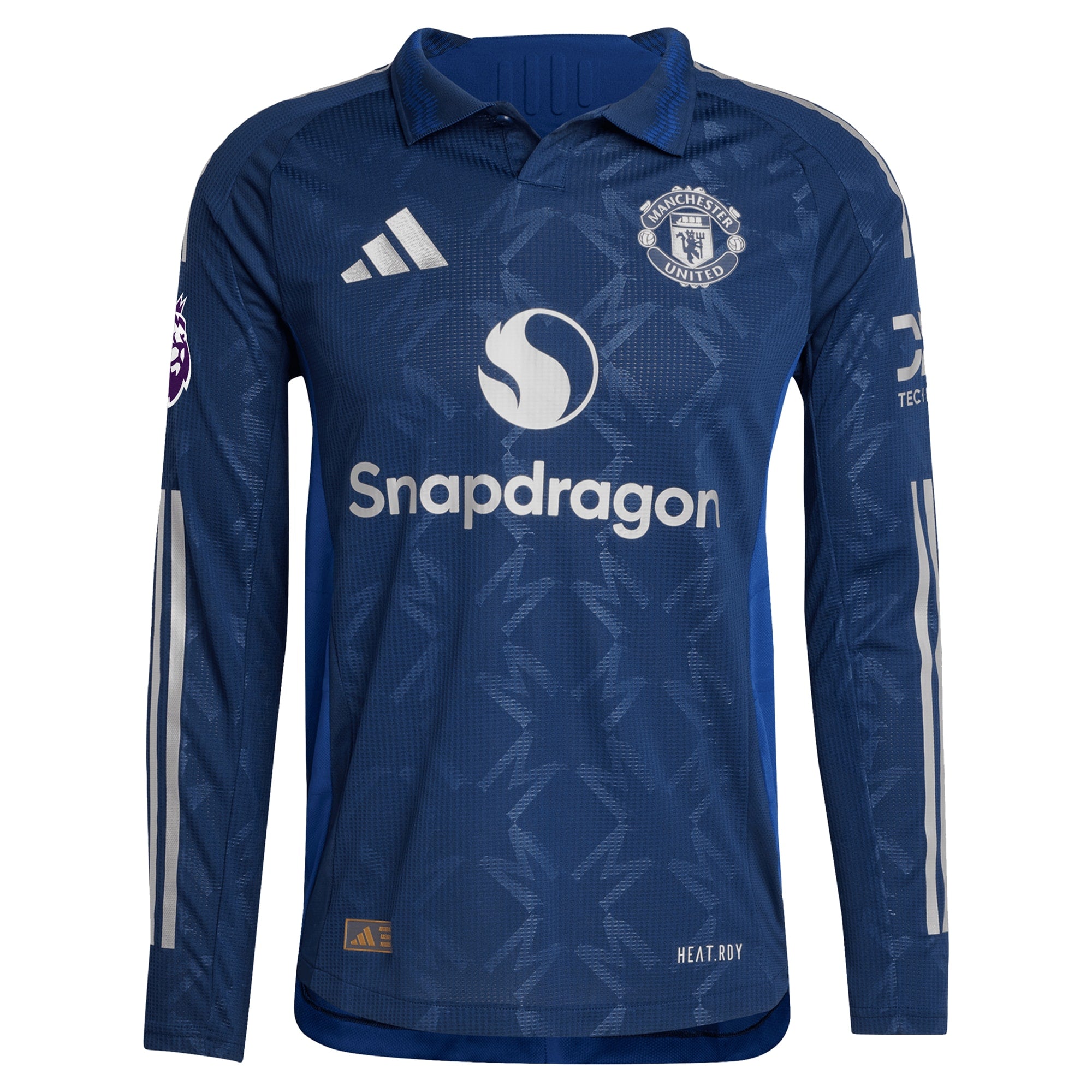 Manchester United adidas 2024/25 Away Long Sleeve Custom Authentic T-shirt - Navy