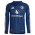 Manchester United adidas 2024/25 Away Long Sleeve Custom Authentic T-shirt - Navy