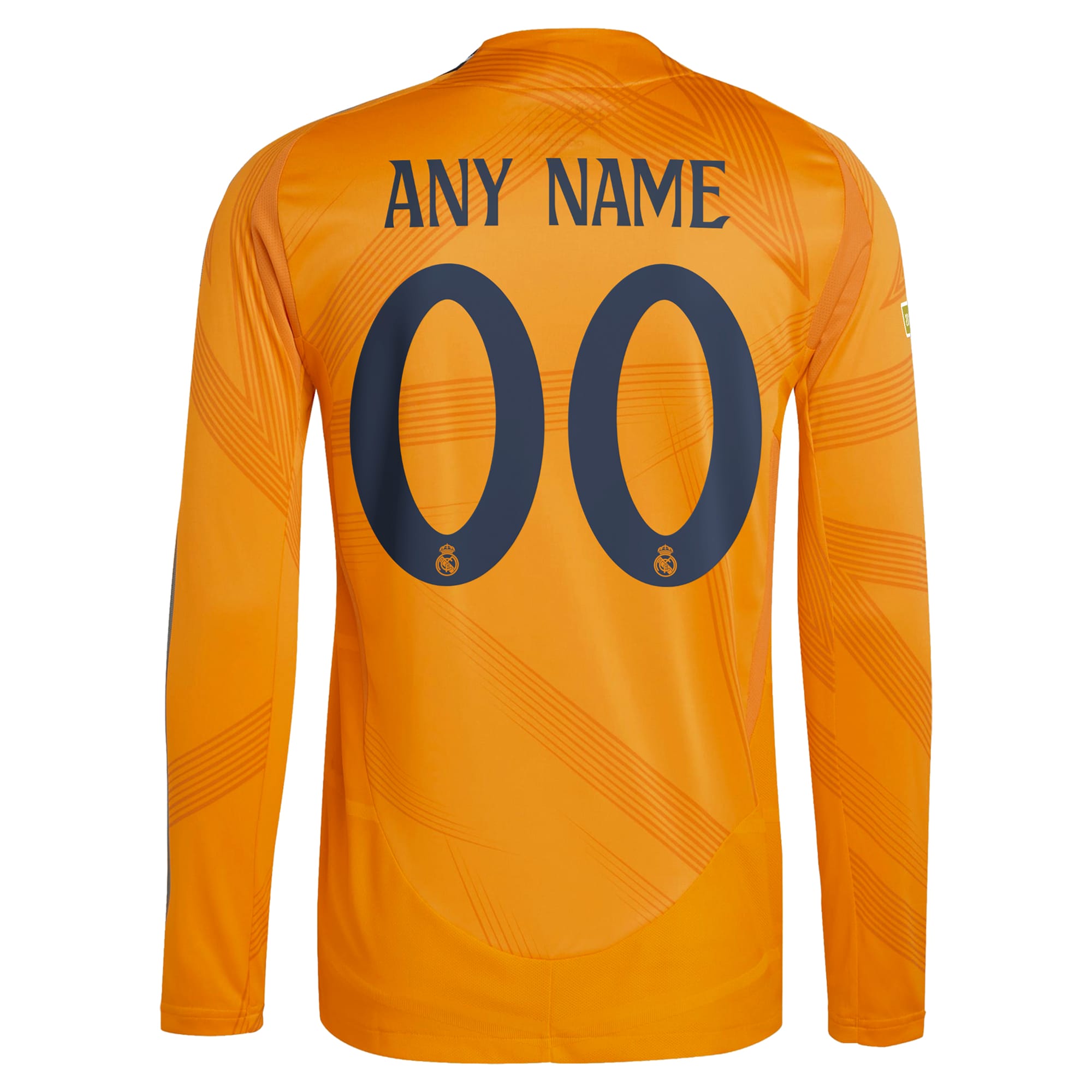 Real Madrid adidas 2024/25 Away Long Sleeve Custom Authentic T-shirt - Orange