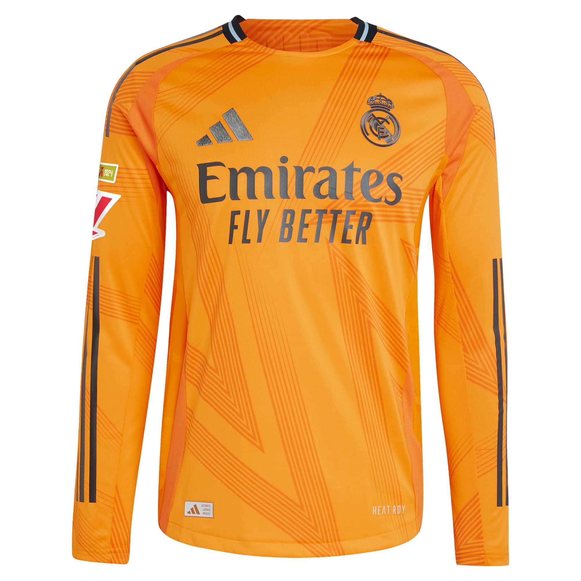 Real Madrid adidas 2024/25 Away Long Sleeve Authentic T-shirt - Orange