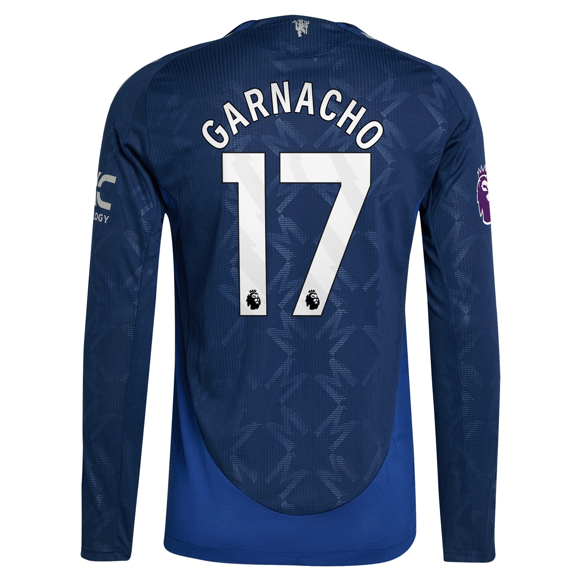 Alejandro Garnacho Manchester United adidas 2024/25 Away Long Sleeve Player Authentic T-shirt - Navy