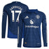 Alejandro Garnacho Manchester United adidas 2024/25 Away Long Sleeve Player Authentic T-shirt - Navy