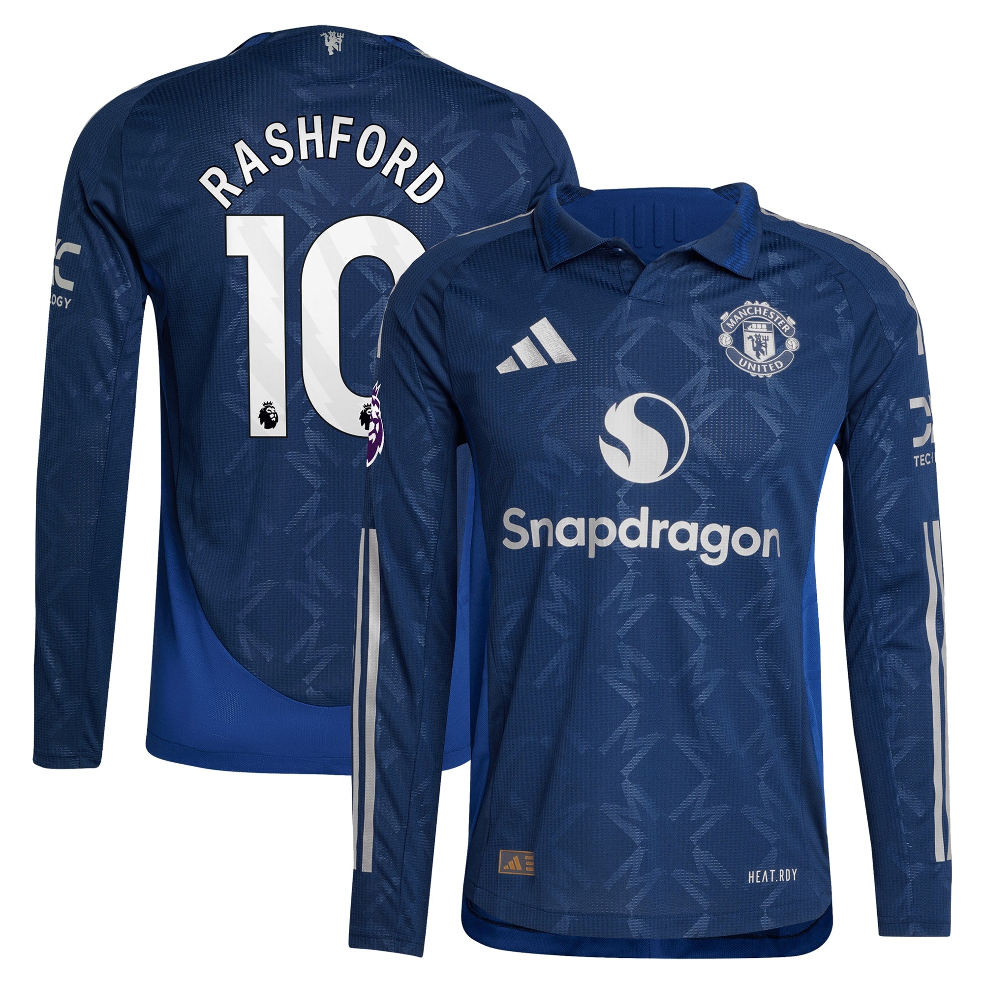 Marcus Rashford Manchester United adidas 2024/25 Away Long Sleeve Player Authentic T-shirt - Navy
