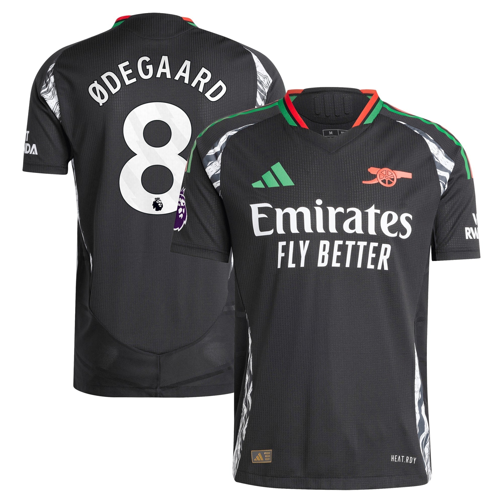 Martin Odegaard Arsenal adidas 2024/25 Away Player Authentic T-shirt - Black