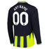 Manchester City Puma 2024/25 Away Long Sleeve Custom Authentic T-shirt - Navy
