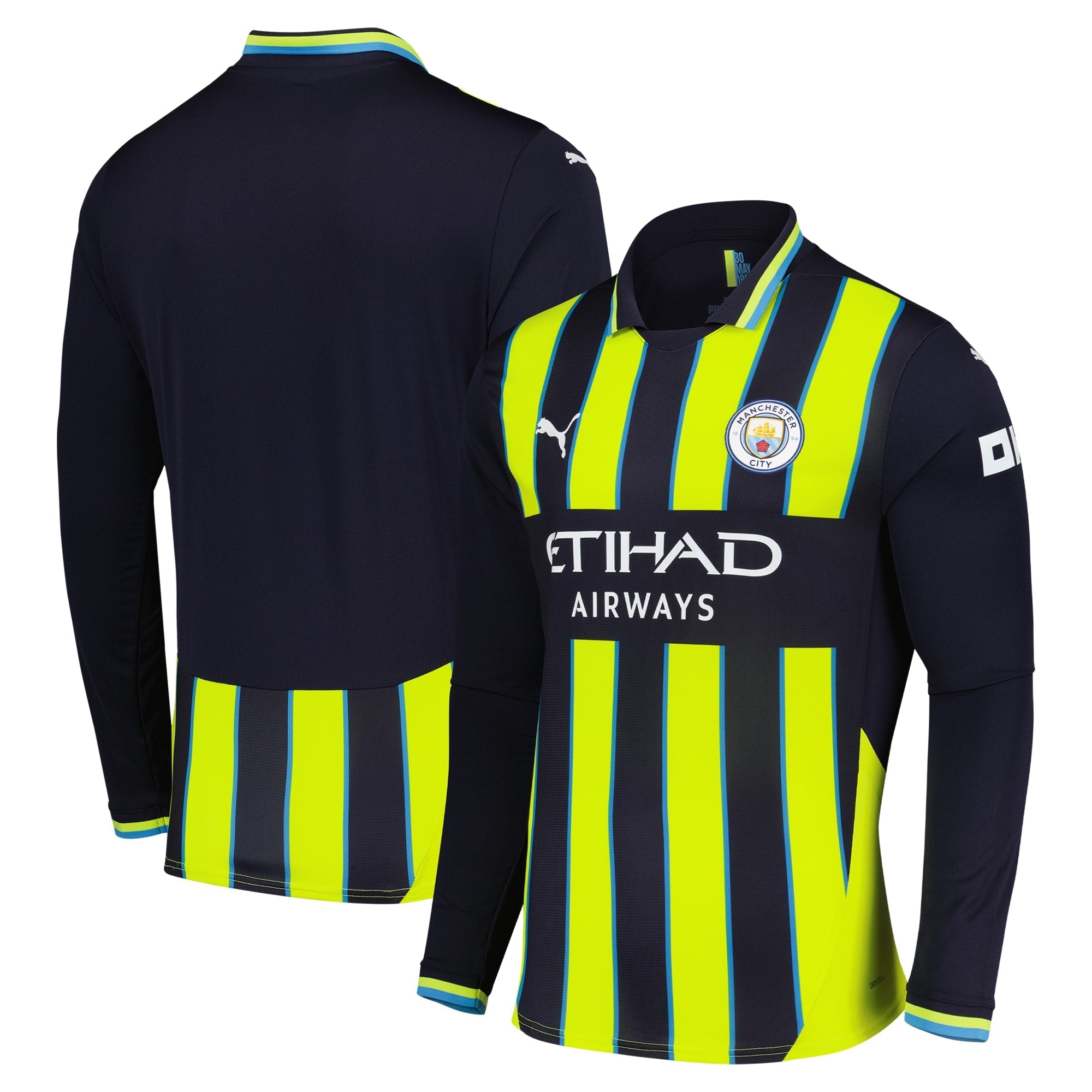 Manchester City Puma 2024/25 Away Long Sleeve Authentic T-shirt - Navy