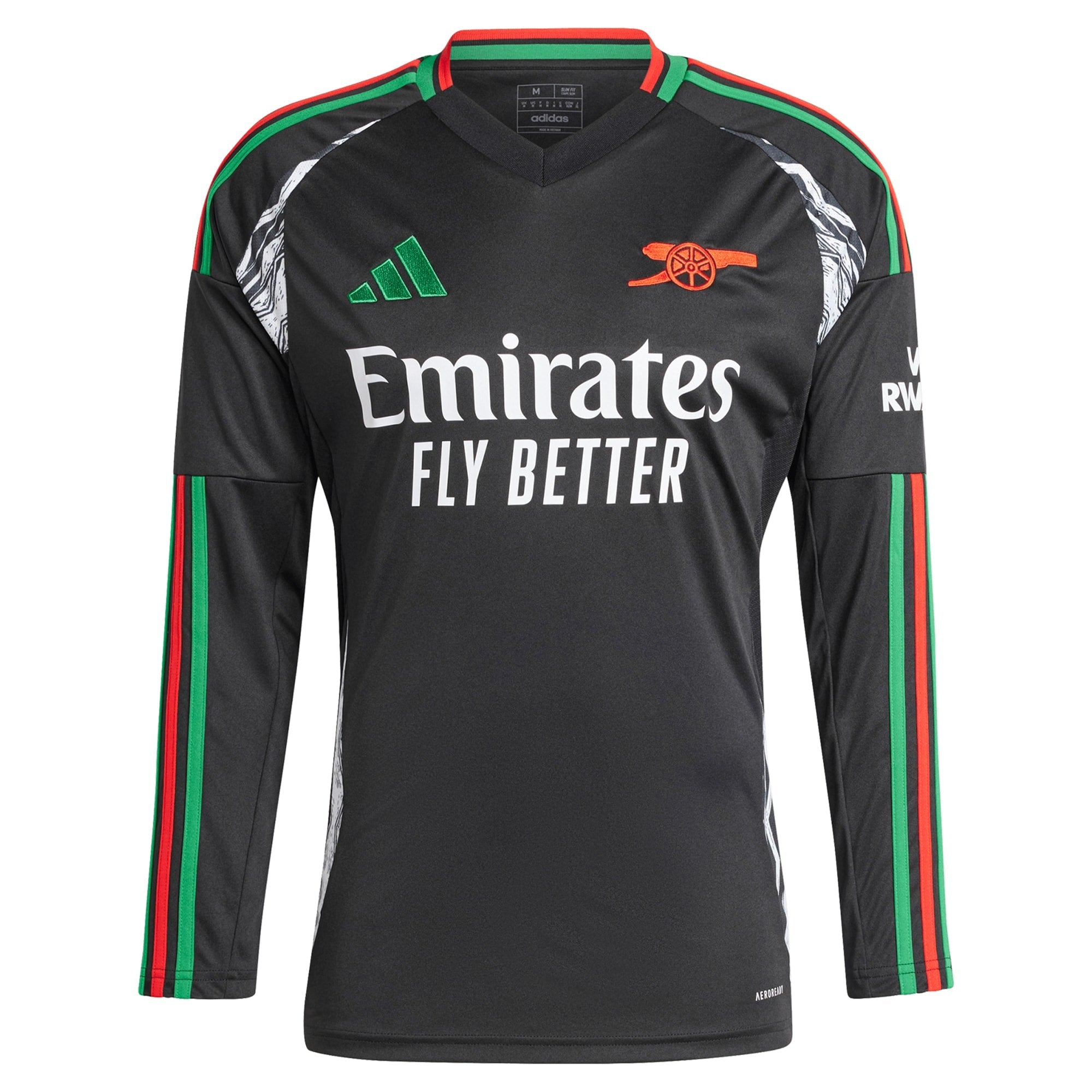 Martin Odegaard Arsenal adidas 2024/25 Away Long Sleeve Player Authentic T-shirt - Black