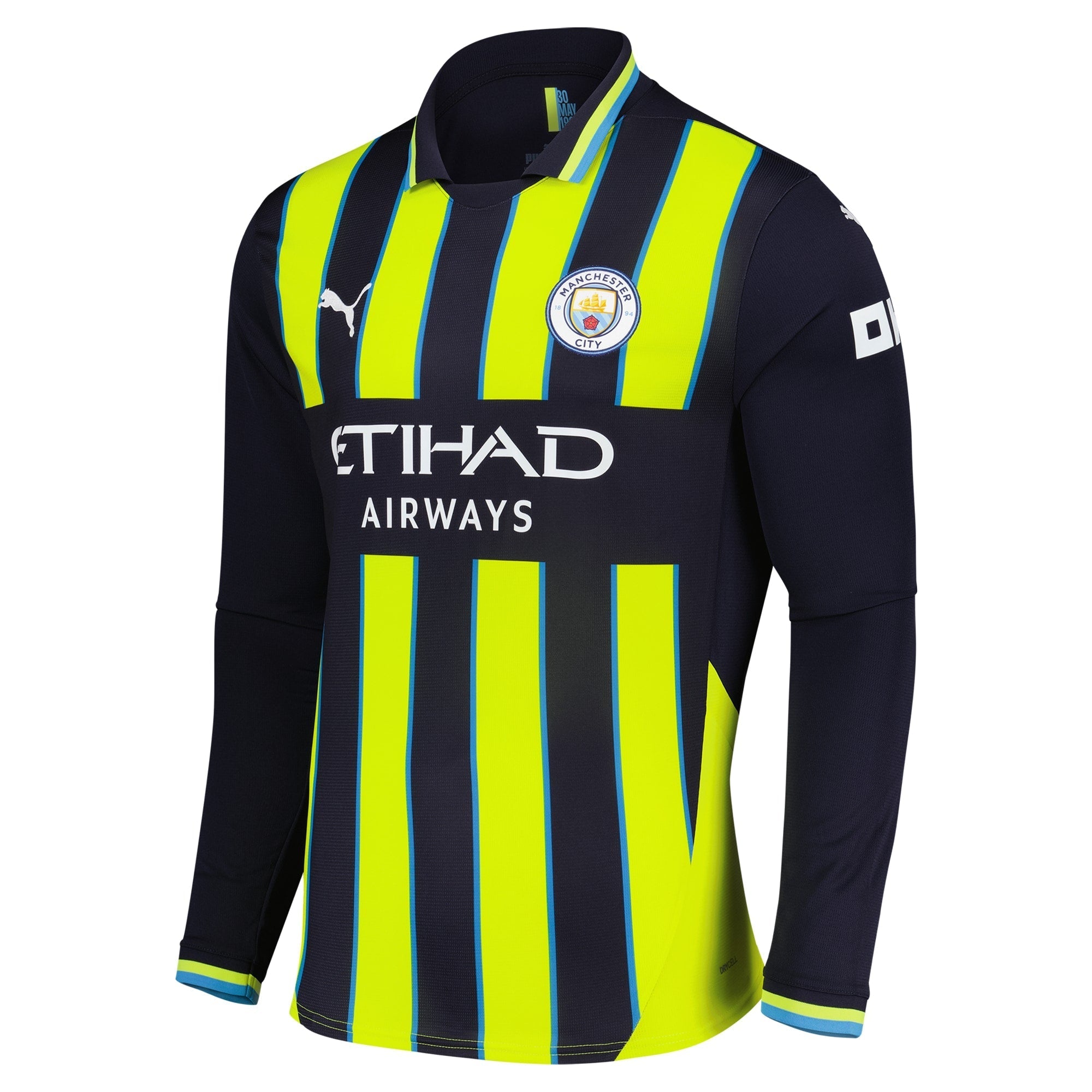 Erling Haaland Manchester City Puma 2024/25 Away Long Sleeve Player Authentic T-shirt - Navy