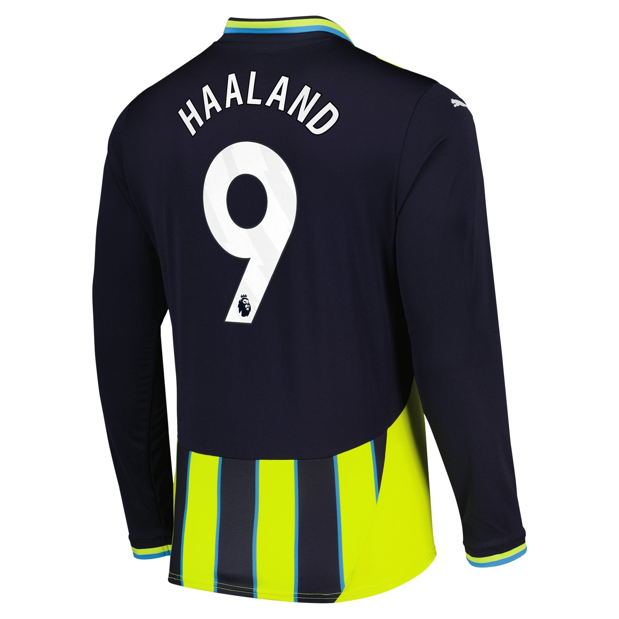 Erling Haaland Manchester City Puma 2024/25 Away Long Sleeve Player Authentic T-shirt - Navy
