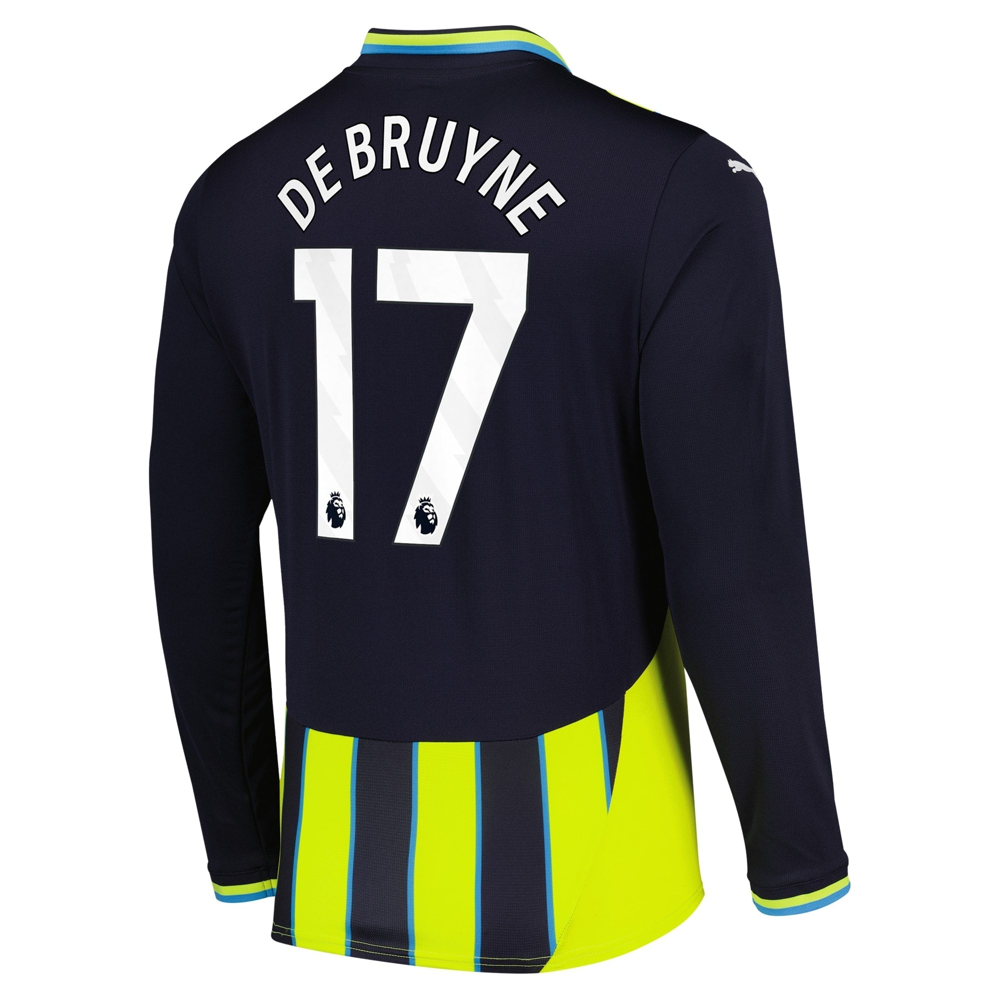 Kevin De Bruyne Manchester City Puma 2024/25 Away Long Sleeve Player Authentic T-shirt - Navy