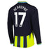 Kevin De Bruyne Manchester City Puma 2024/25 Away Long Sleeve Player Authentic T-shirt - Navy
