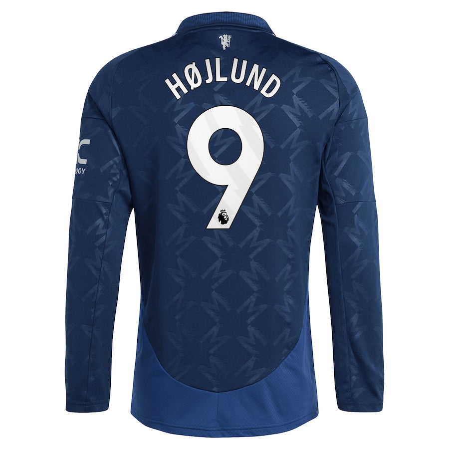 Rasmus Højlund Manchester United adidas 2024/25 Away Long Sleeve Player Authentic T-shirt - Navy