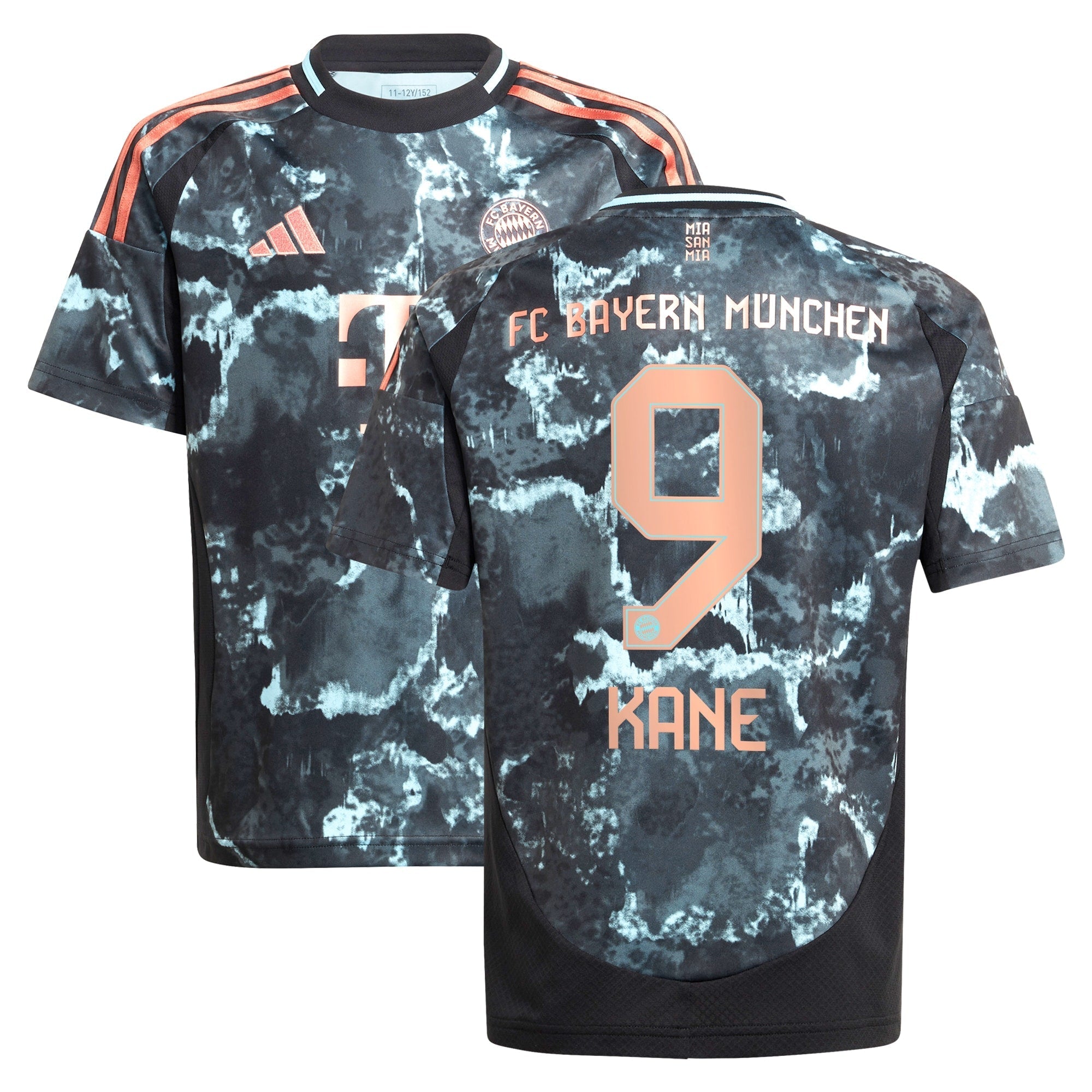 Harry Kane Bayern Munich adidas Youth 2024/25 Away Player Authentic T-shirt - Black
