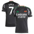 Bukayo Saka Arsenal adidas 2024/25 Away Player Authentic T-shirt - Black