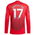 Alejandro Garnacho Manchester United 2024/25 Home Long Sleeve Player Authentic T-shirt - Red