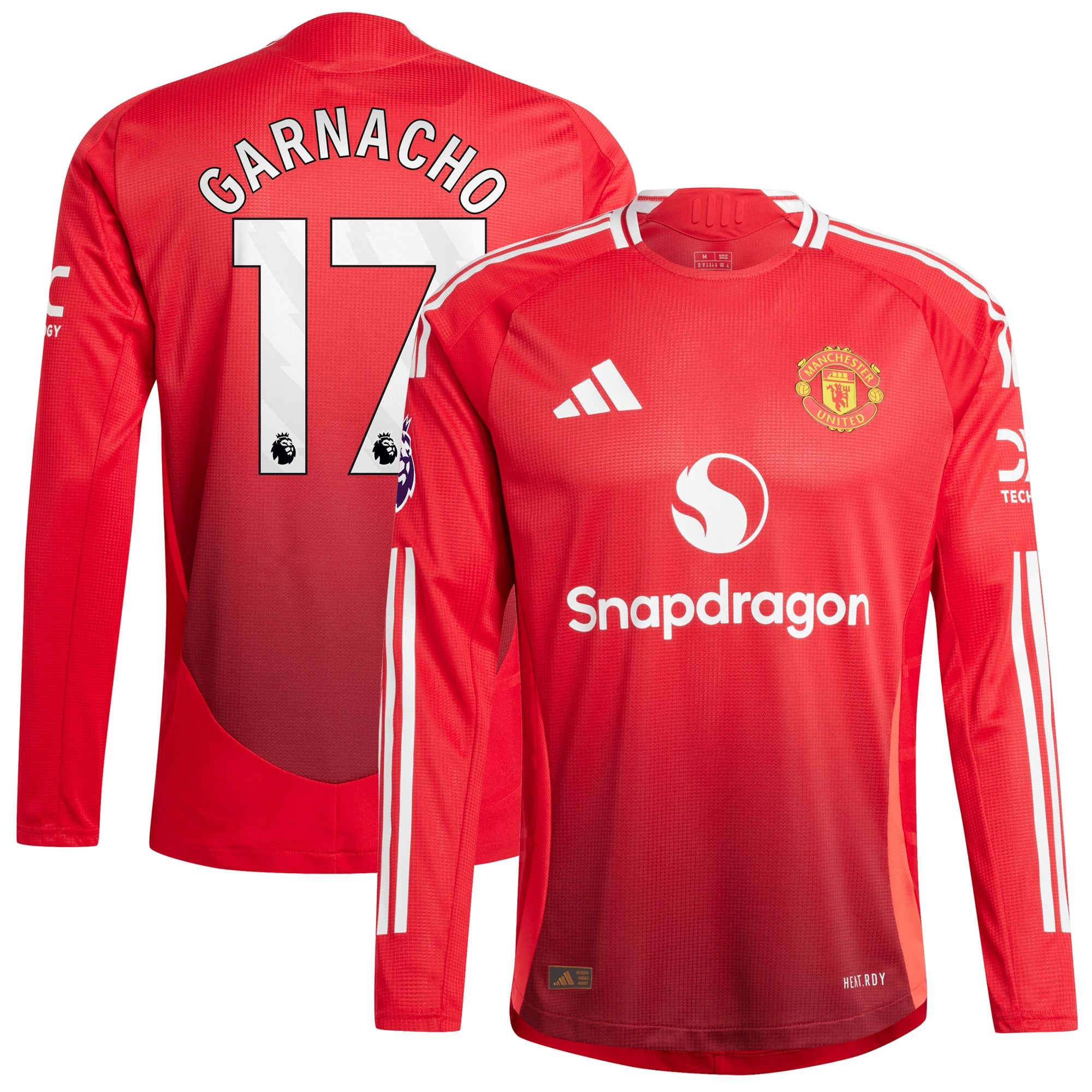 Alejandro Garnacho Manchester United 2024/25 Home Long Sleeve Player Authentic T-shirt - Red