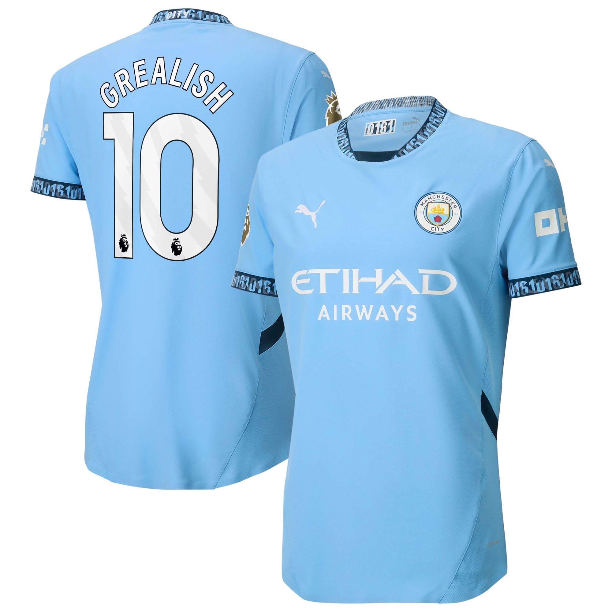 Jack Grealish Manchester City Puma 2024/25 Home Player Authentic T-shirt - Light Blue