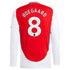 Martin Odegaard Arsenal adidas 2024/25 Home Long Sleeve Player Authentic T-shirt – Red