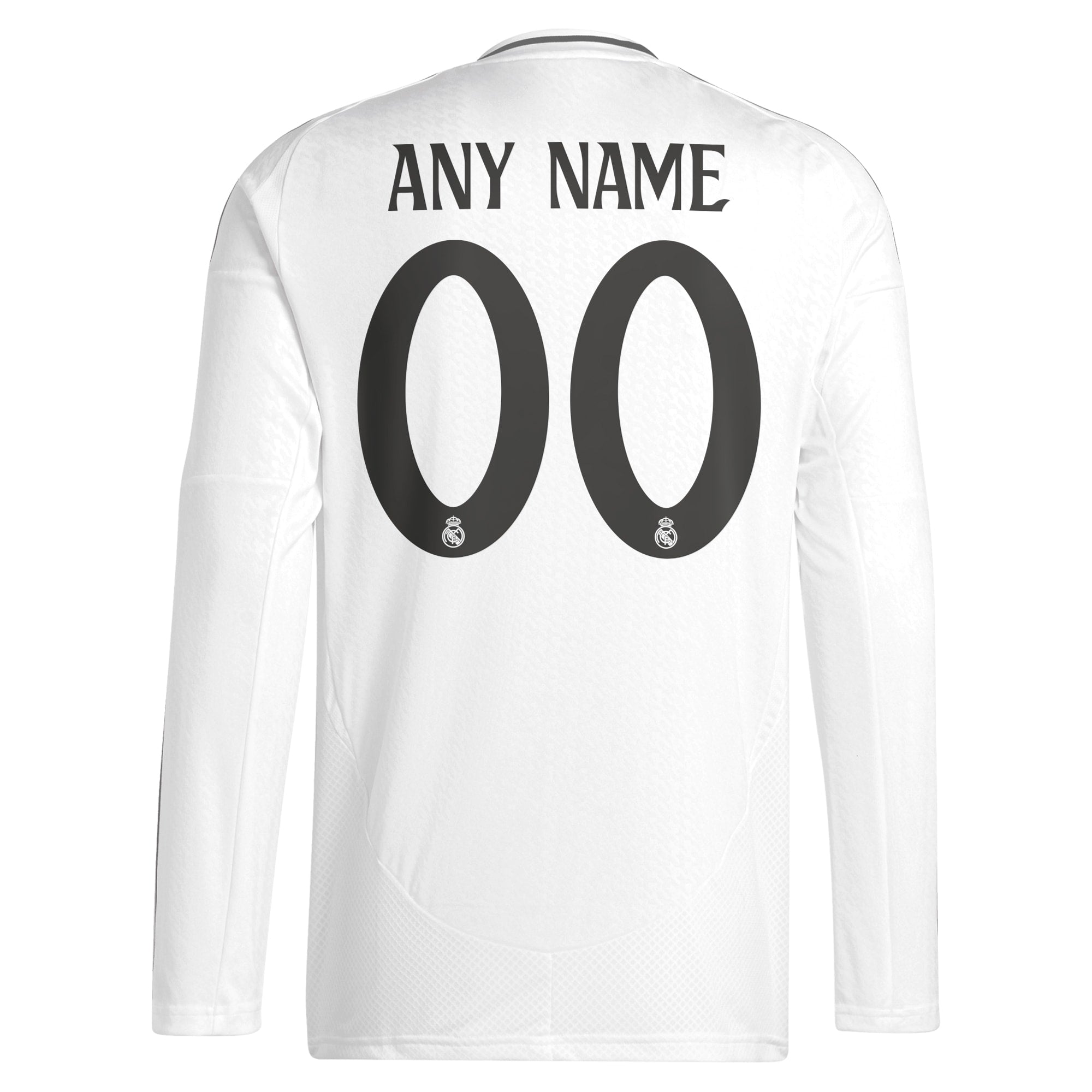 Real Madrid adidas 2024/25 Home Custom Long Sleeve Authentic T-shirt - White