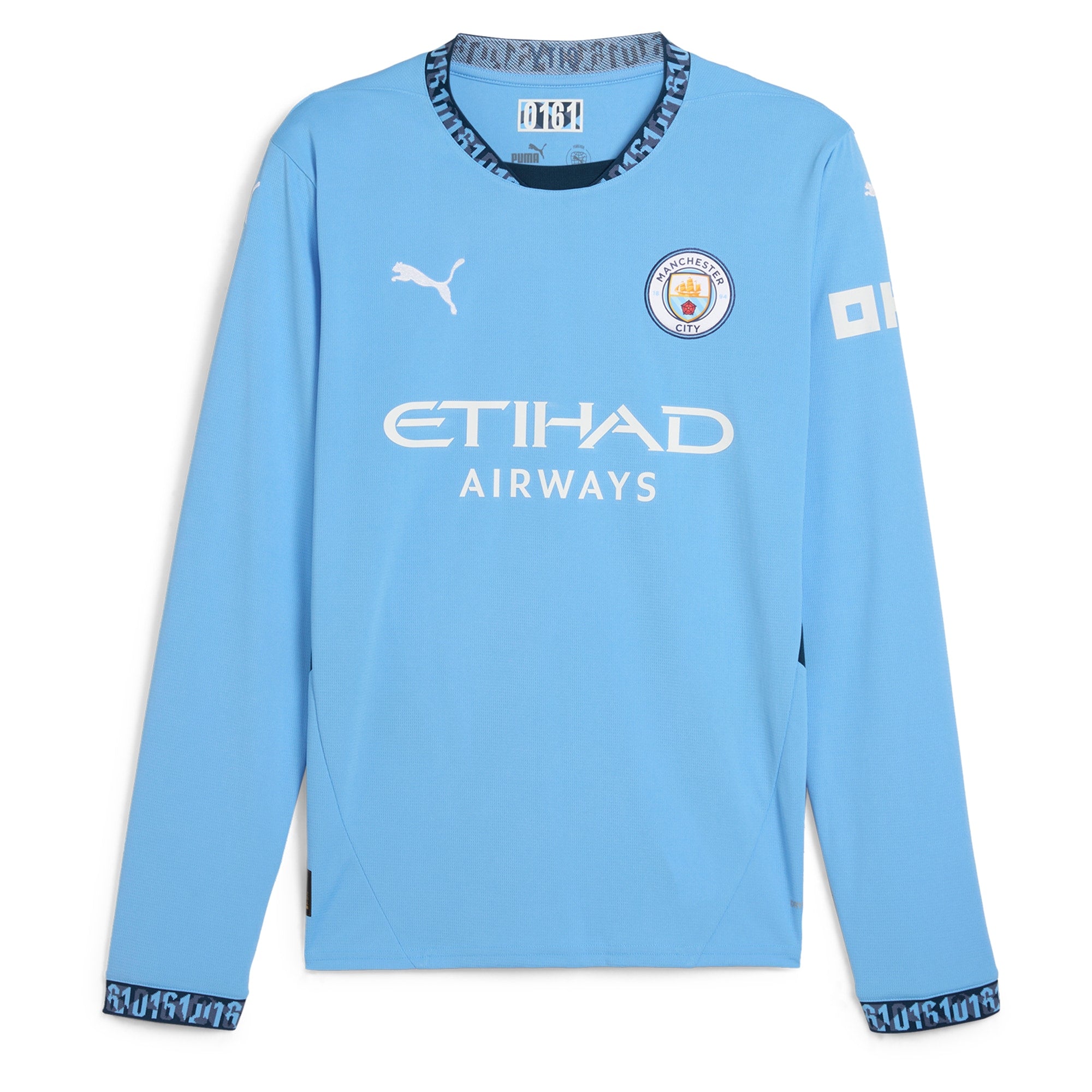 Manchester City Puma 2024/25 Home Long Sleeve Custom Authentic T-shirt - Light Blue