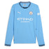 Manchester City Puma 2024/25 Home Long Sleeve Custom Authentic T-shirt - Light Blue