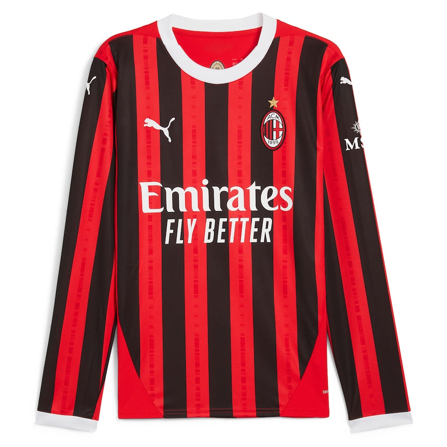 Rafael Leão AC Milan Puma 2024/25 Home Long Sleeve Player Authentic T-shirt - Red