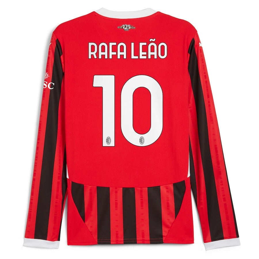 Rafael Leão AC Milan Puma 2024/25 Home Long Sleeve Player Authentic T-shirt - Red
