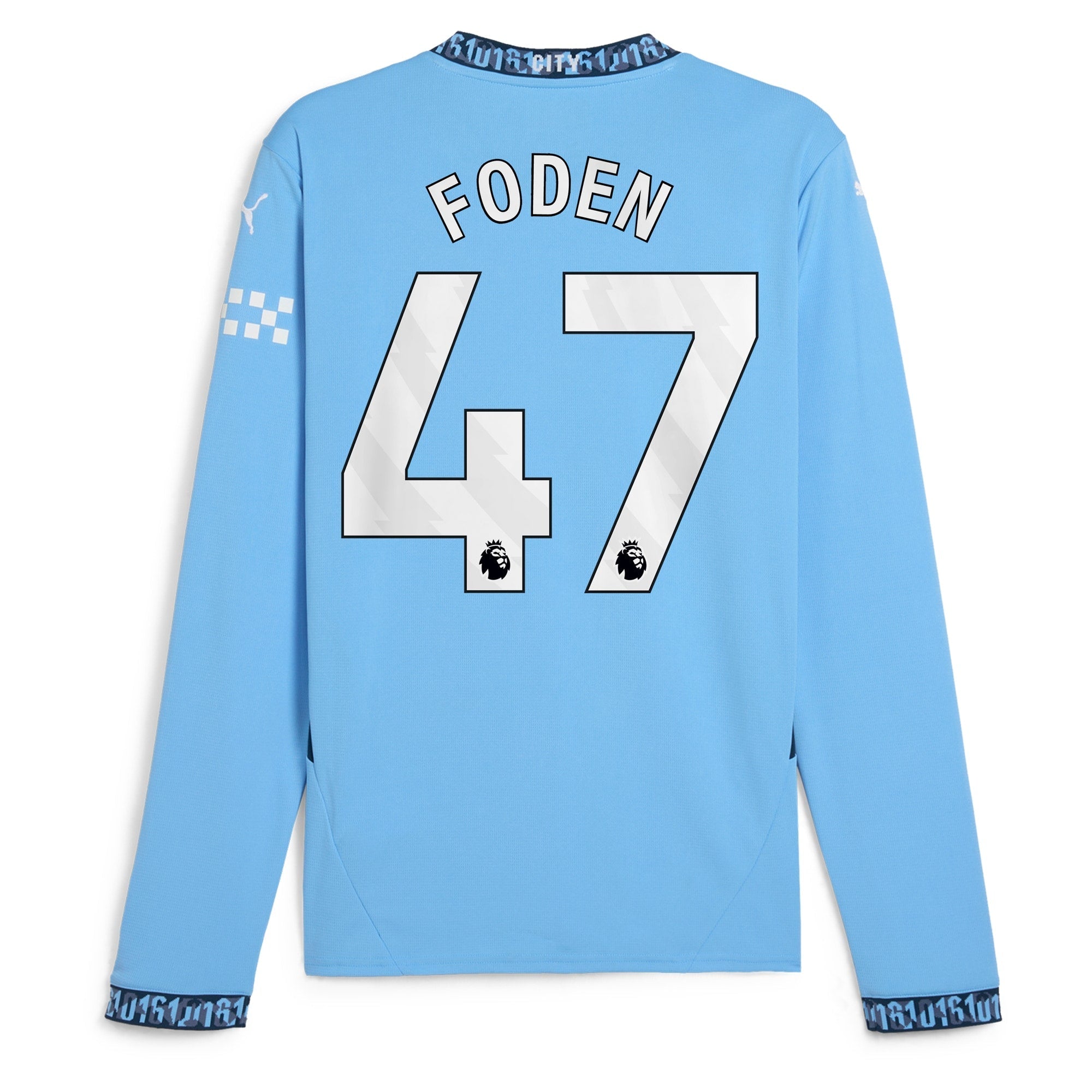 Phil Foden Manchester City Puma 2024/25 Home Long Sleeve Player Authentic T-shirt - Light Blue