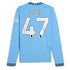 Phil Foden Manchester City Puma 2024/25 Home Long Sleeve Player Authentic T-shirt - Light Blue