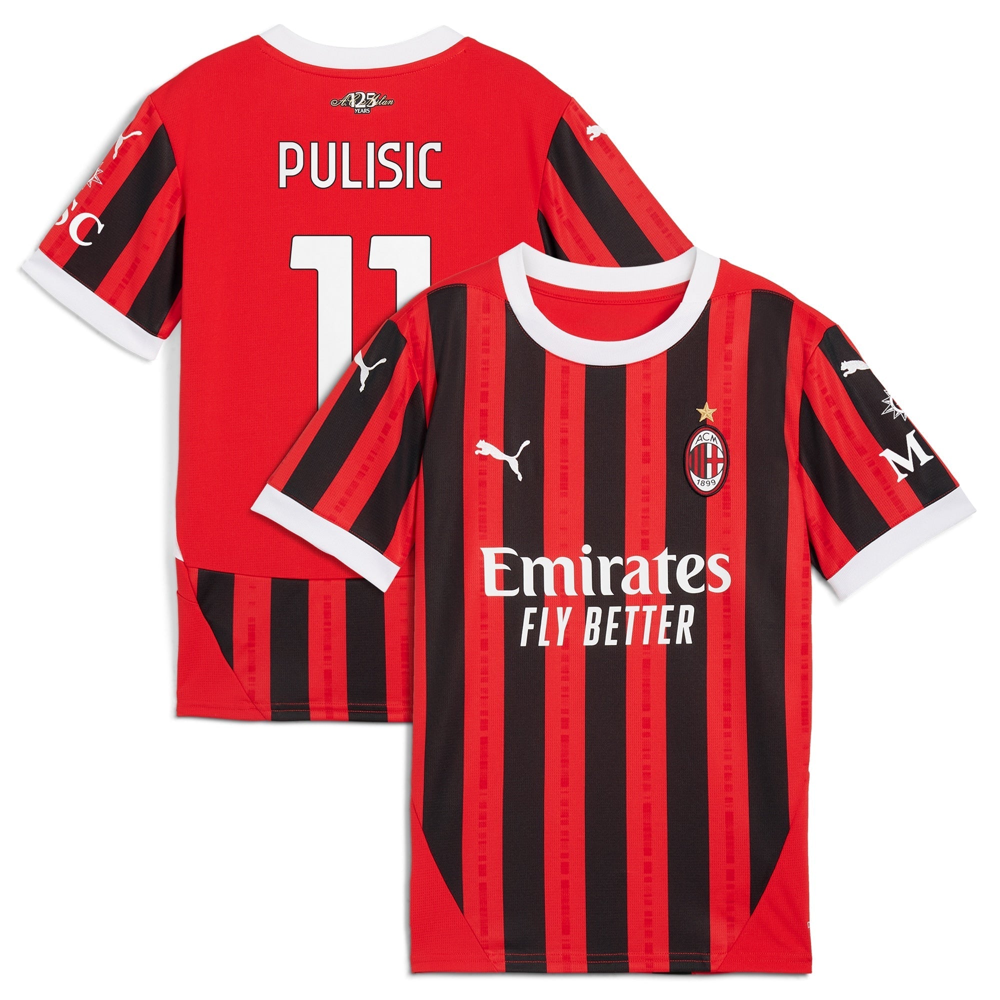 Christian Pulisic AC Milan Puma 2024/25 Home Player Authentic T-shirt - Red