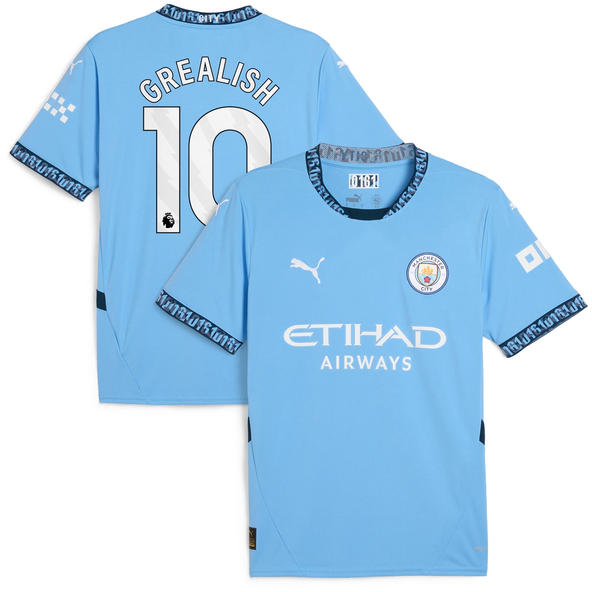 Jack Grealish Manchester City Puma 2024/25 Home Player Authentic T-shirt - Light Blue