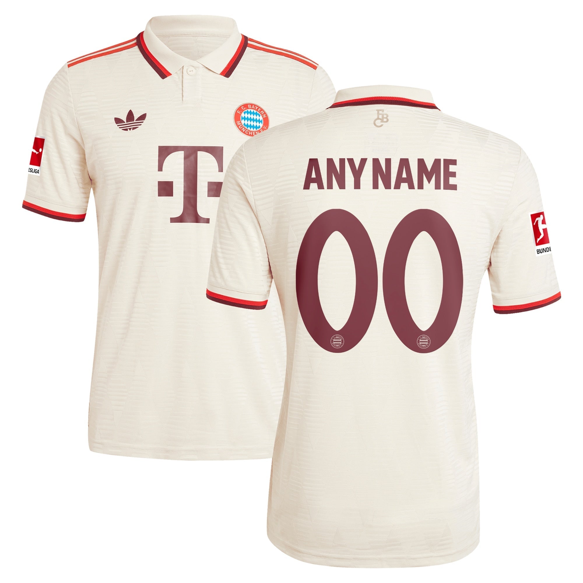 Bayern Munich adidas Originals 2024/25 Third Custom Authentic T-shirt - Cream