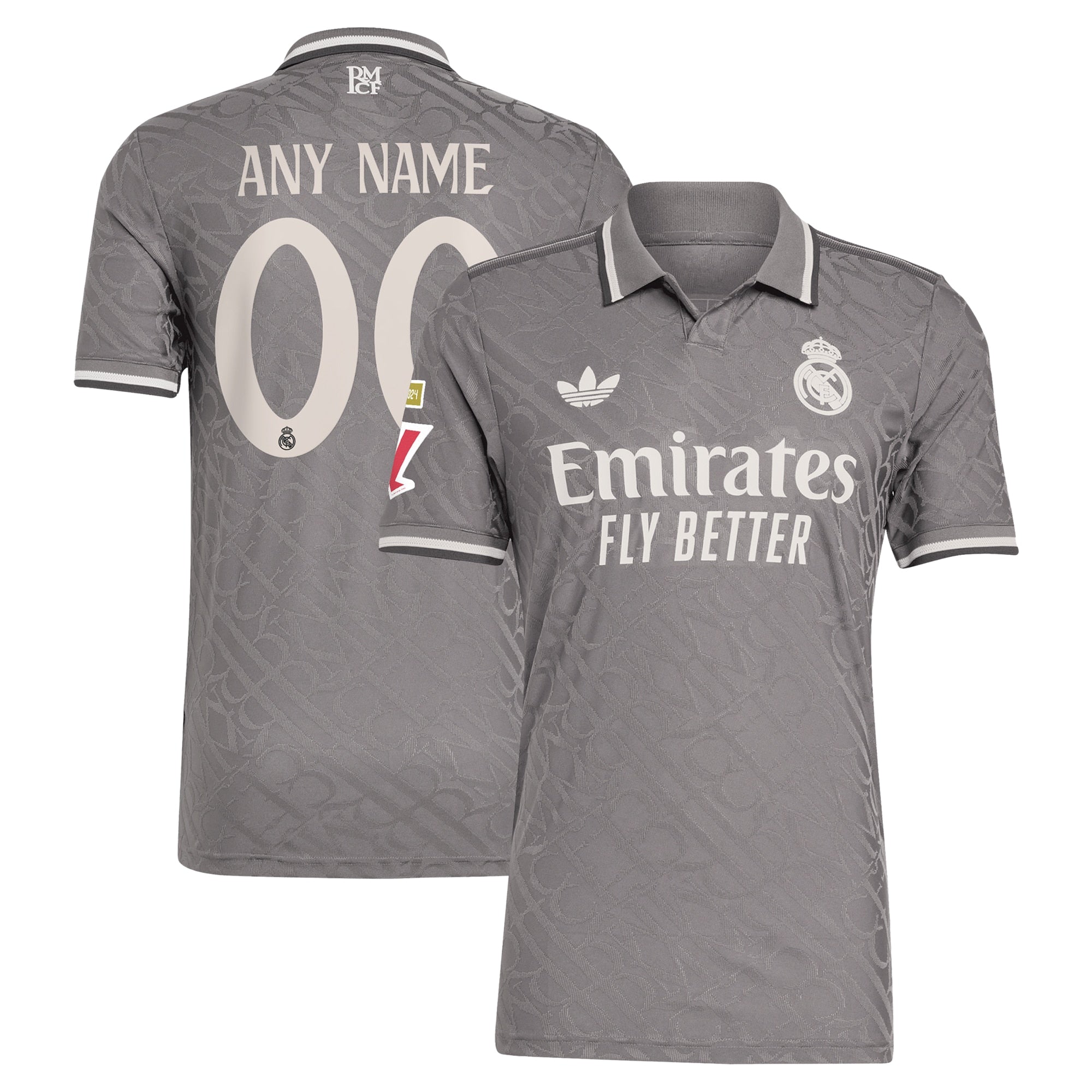 Real Madrid adidas Originals 2024/25 Third Custom Authentic T-shirt - Charcoal