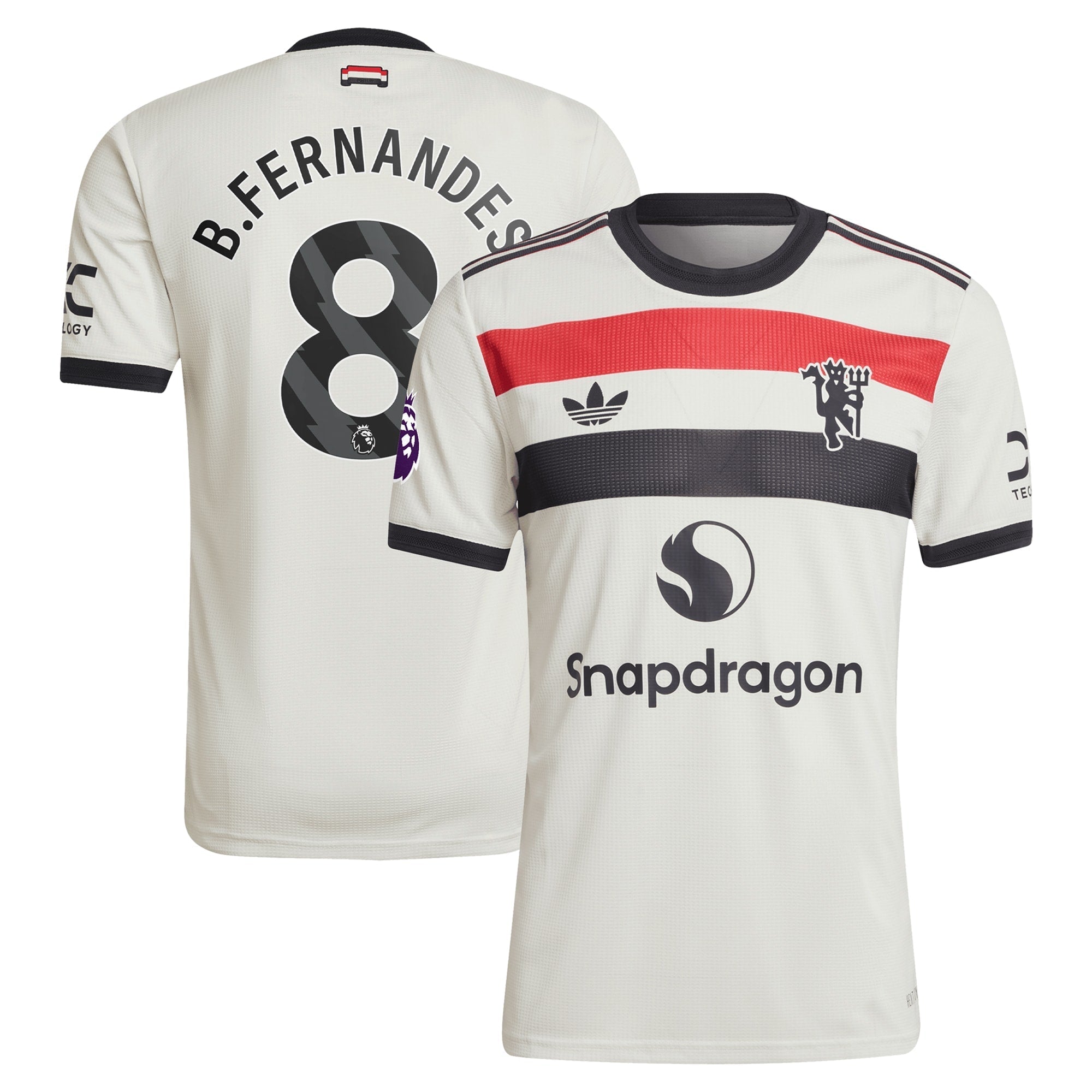 Bruno Fernandes Manchester United adidas Originals 2024/25 Third Authentic T-shirt - Cream