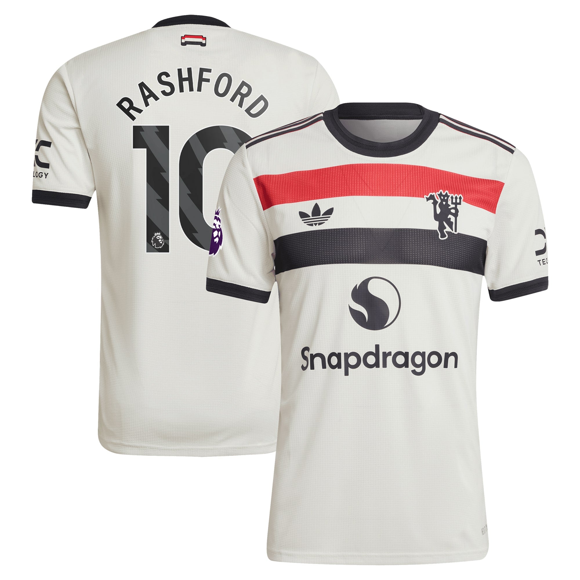 Marcus Rashford Manchester United adidas Originals 2024/25 Third Authentic T-shirt - Cream