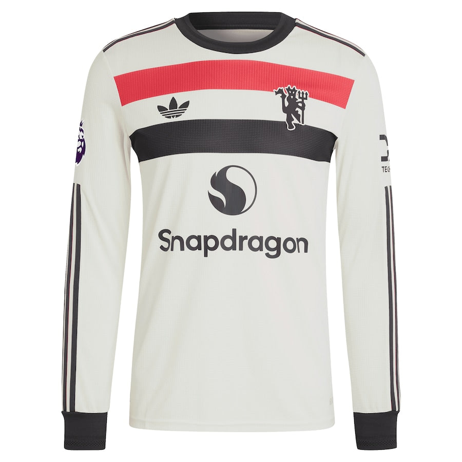 Rasmus Højlund Manchester United adidas Originals 2024/25 Third Long Sleeve Authentic T-shirt - Cream