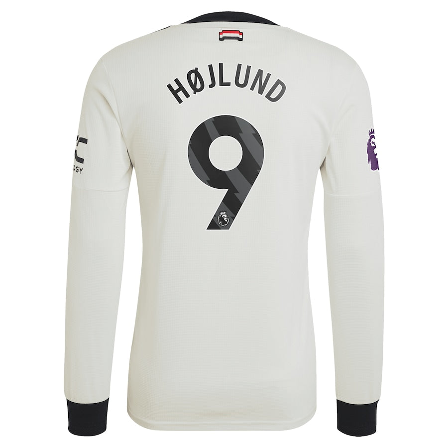 Rasmus Højlund Manchester United adidas Originals 2024/25 Third Long Sleeve Authentic T-shirt - Cream
