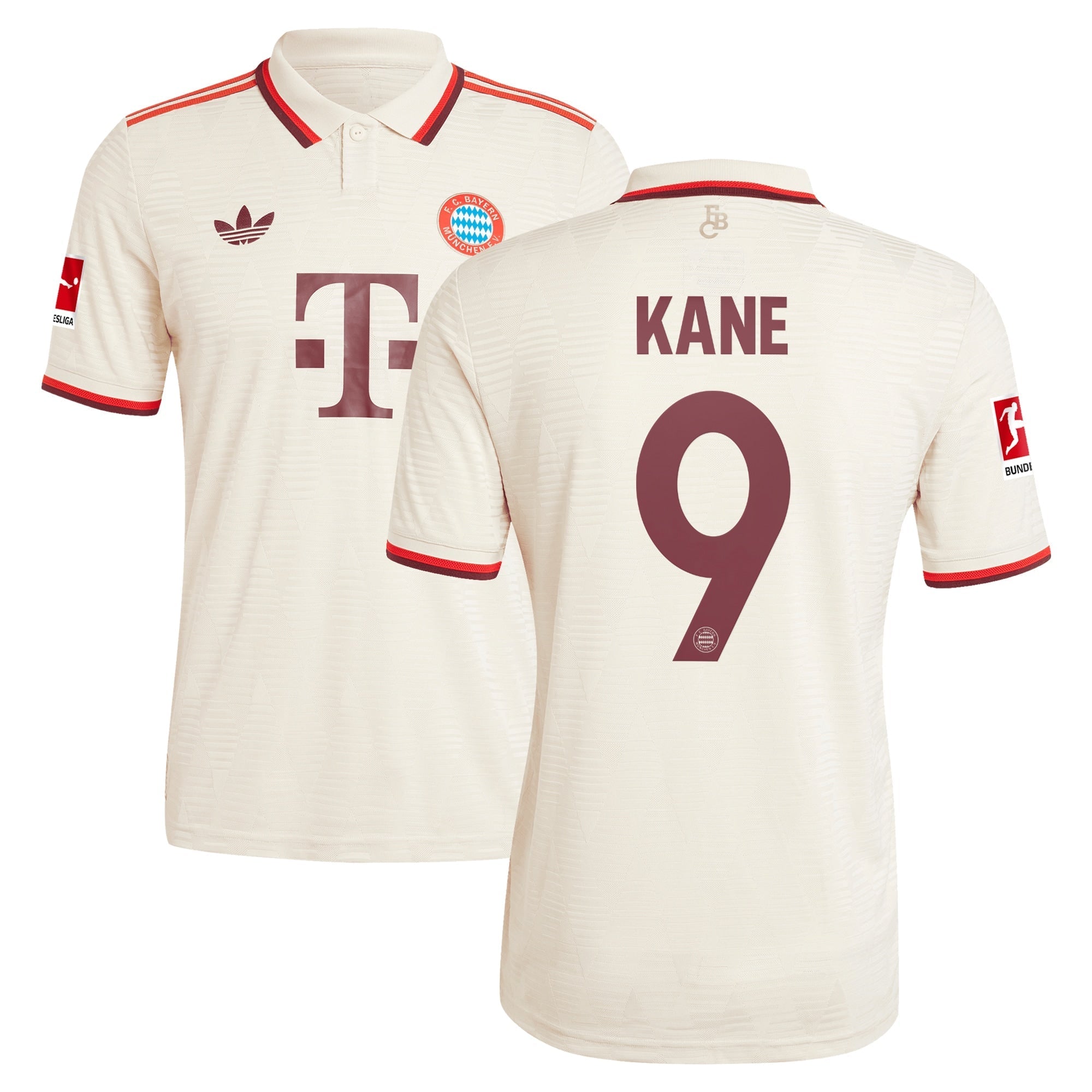 Harry Kane Bayern Munich adidas Originals 2024/25 Third Player Authentic T-shirt - Cream