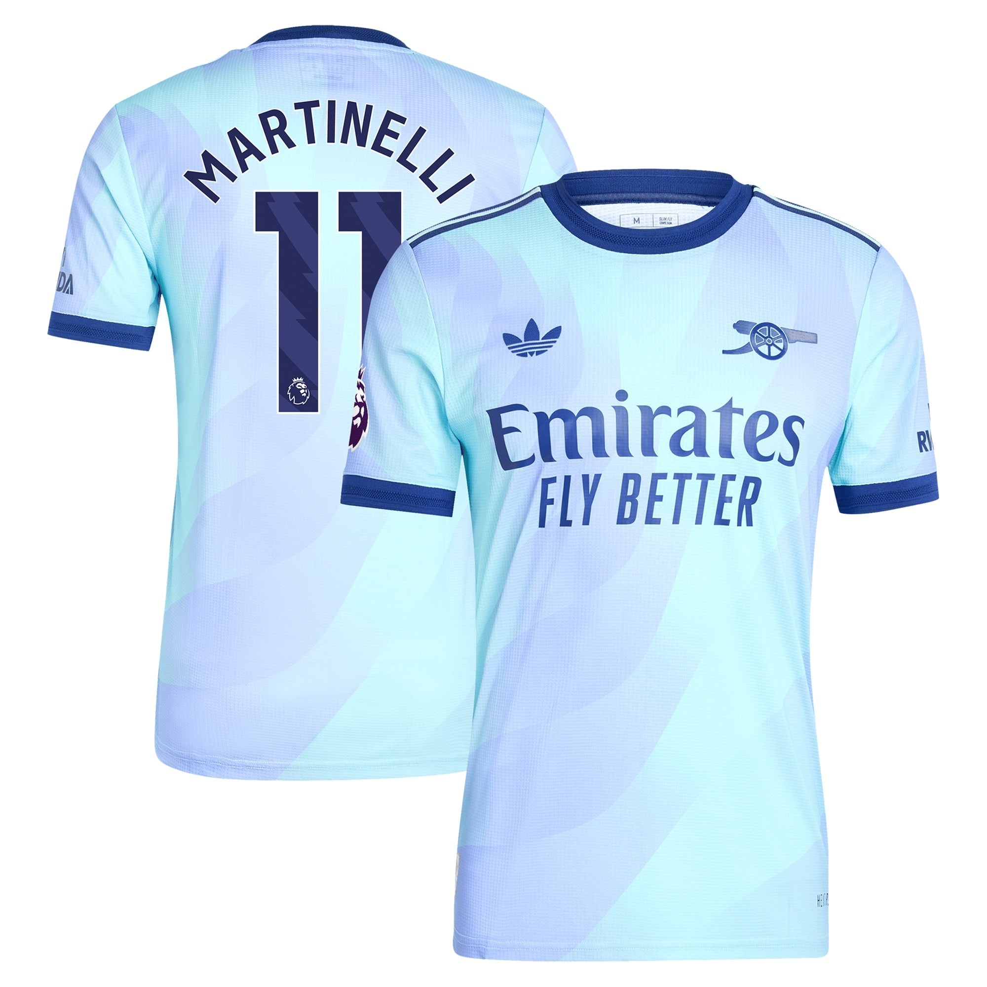 Gabriel Martinelli Arsenal adidas Originals 2024/25 Third Player Authentic T-shirt - Aqua