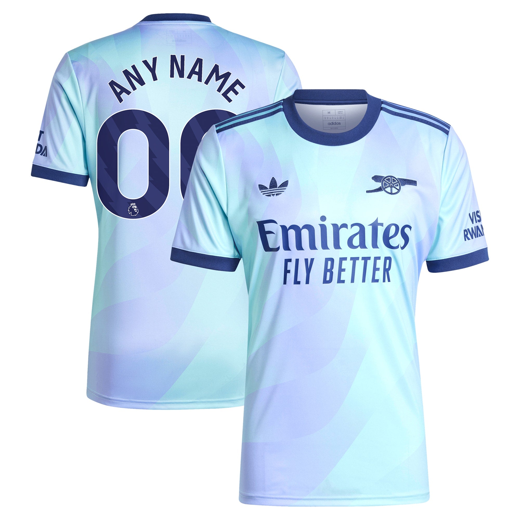 Arsenal adidas Originals 2024/25 Third Custom Authentic T-shirt - Aqua