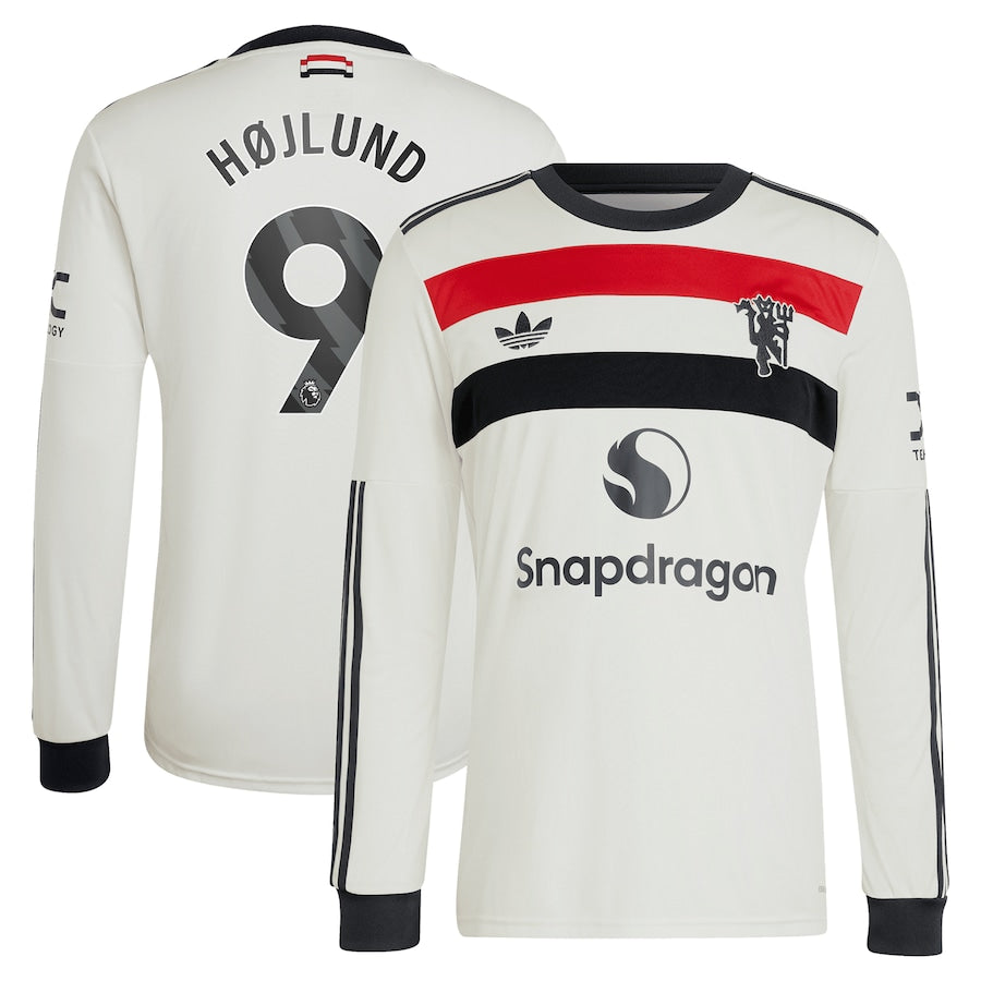 Rasmus Højlund Manchester United adidas Originals 2024/25 Third Long Sleeve Authentic T-shirt - Cream