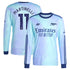 Declan Rice Arsenal adidas Originals 2024/25 Third Long Sleeve Player Authentic T-shirt - Aqua