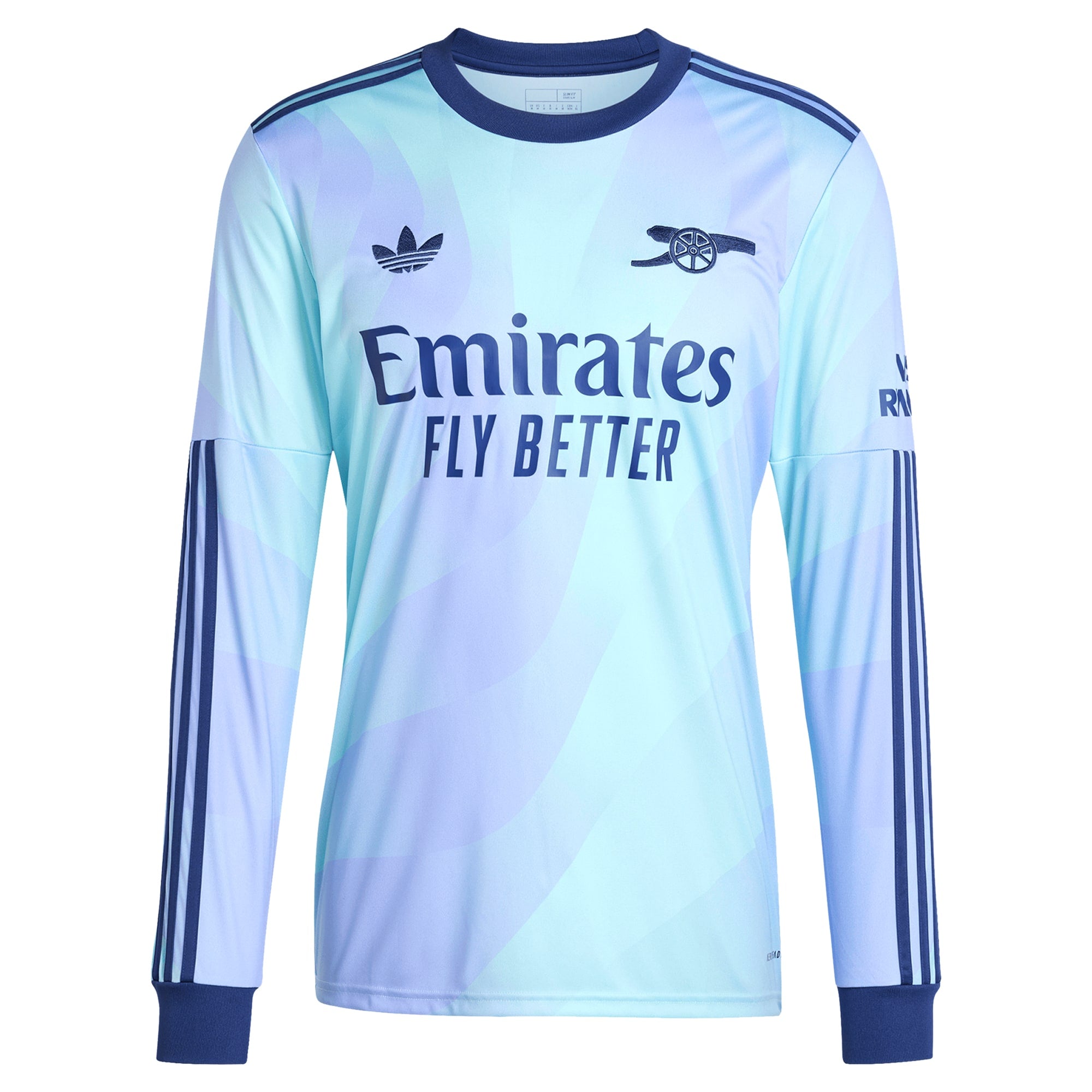 Declan Rice Arsenal adidas Originals 2024/25 Third Long Sleeve Player Authentic T-shirt - Aqua