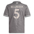 Jude Bellingham Real Madrid adidas Originals Youth 2024/25 Third Player Authentic T-shirt - Charcoal
